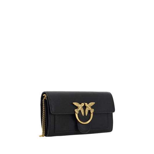 PINKO Black Calf Leather Bos Taurus Wallet