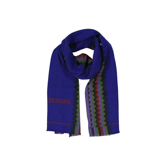 Missoni Blue Wool Scarf