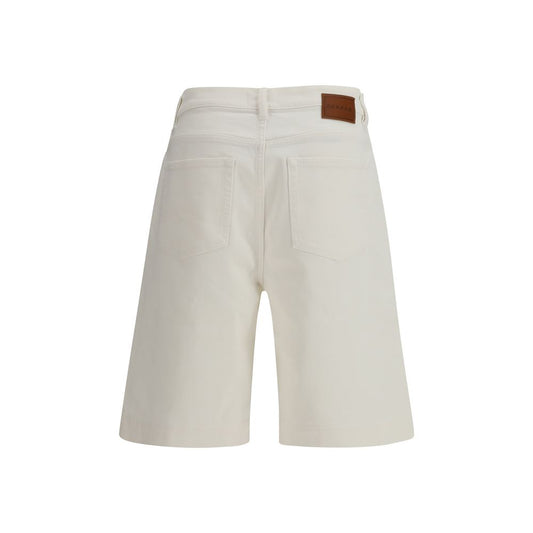 P.A.R.O.S.H. White Cotton Bermuda Shorts