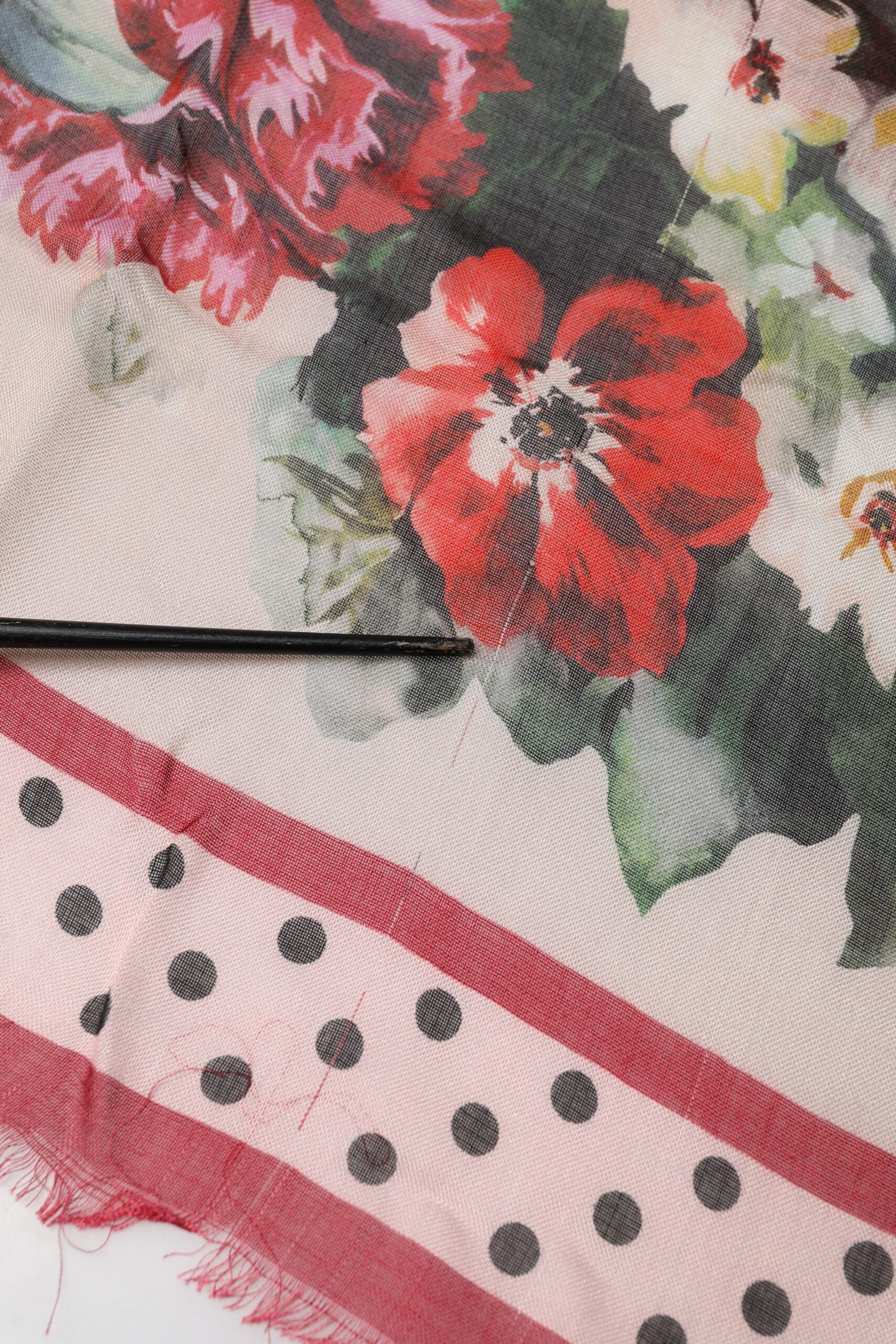 Dolce & Gabbana Multicolor Floral Print Square Stole 133cm x 133cm Scarf