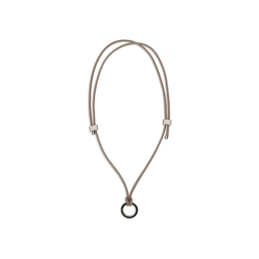 Brunello Cucinelli Black Calf Leather Bos Taurus Necklace