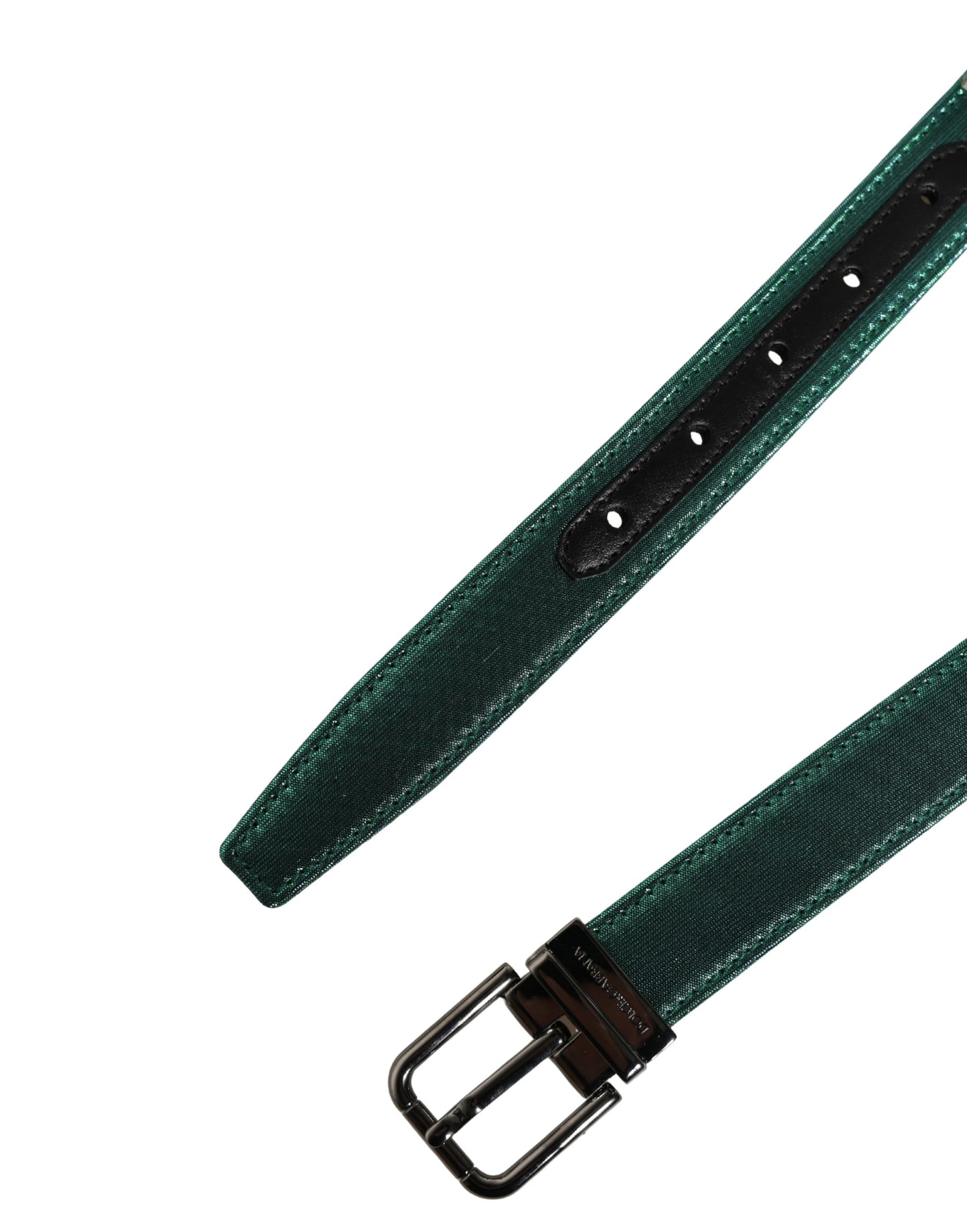 Dolce & Gabbana Men Green Lurex Polyester Metal Buckle Belt