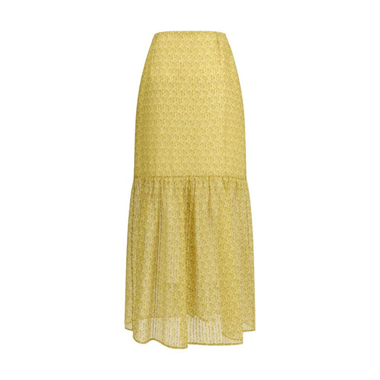 Kristina Ti Bicolor Silk Long Skirt