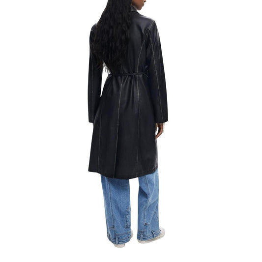 Desigual Black Polyethylene Coat