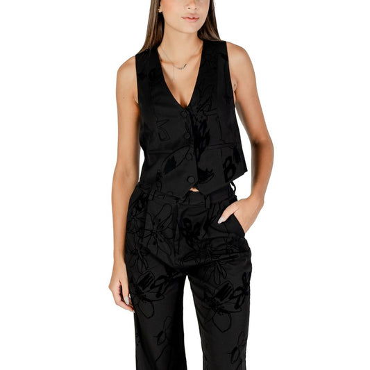 Desigual Black Polyester Waistcoat