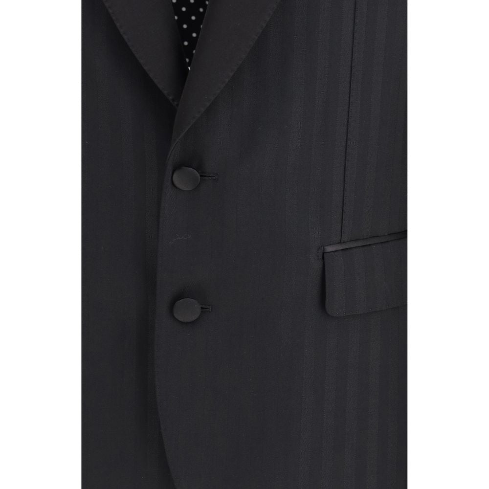 Dolce & Gabbana Black Fleece Wool Blazer