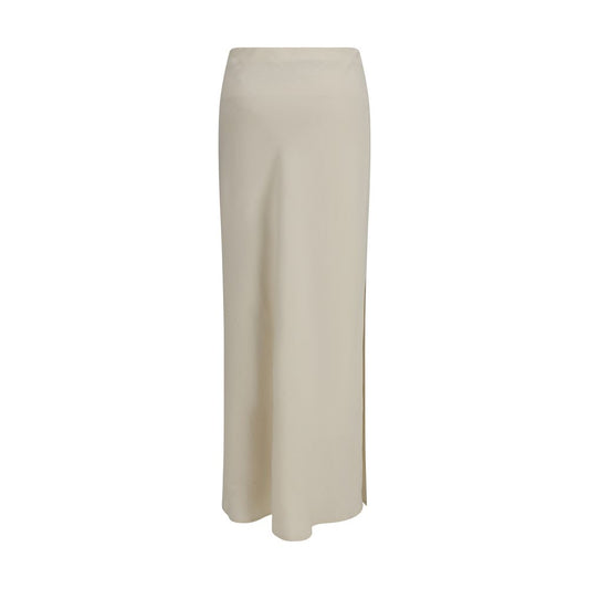Brunello Cucinelli Beige Viscose Long Skirt