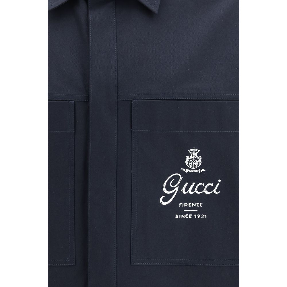 Gucci Blue Cotton Coat