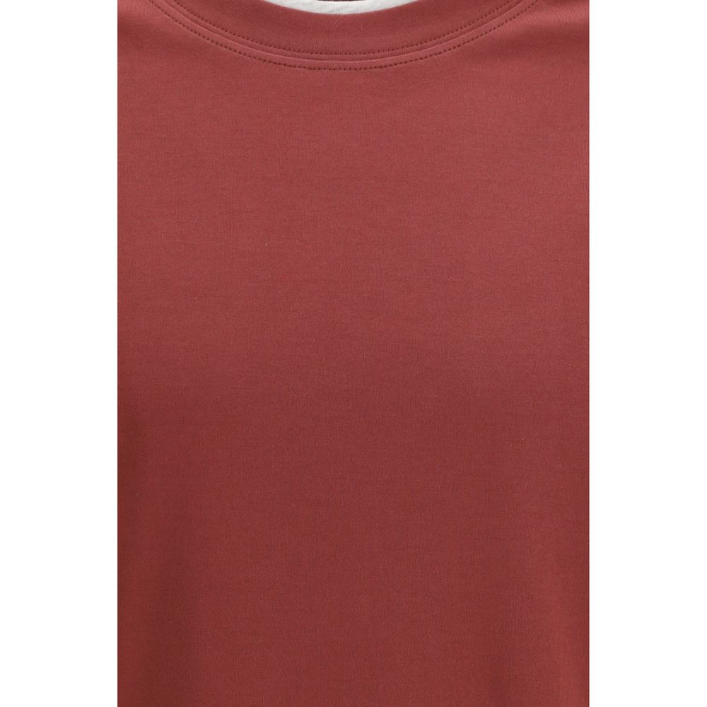 Brunello Cucinelli Bordeaux Cotton T-Shirt