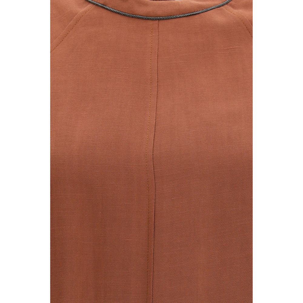 Brunello Cucinelli Brown Viscose Casual Dress