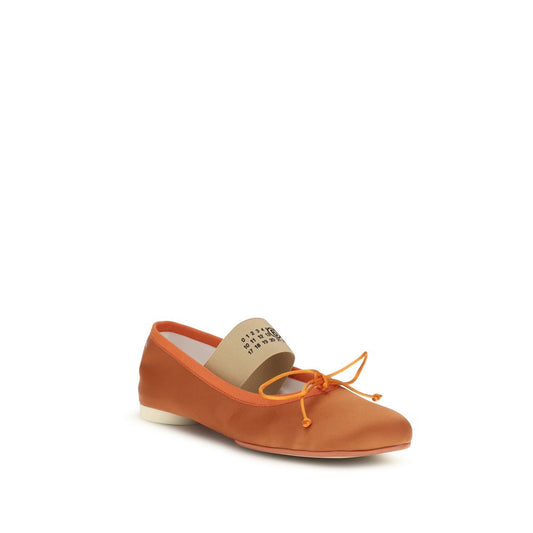 MM6 Orange Viscose Ballet Flats