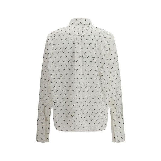 GCDS White Cotton Pattern Shirt