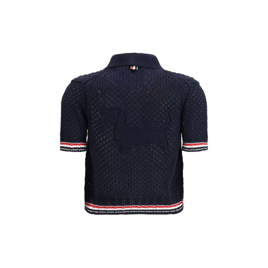 Thom Browne Blue Cotton Cardigan