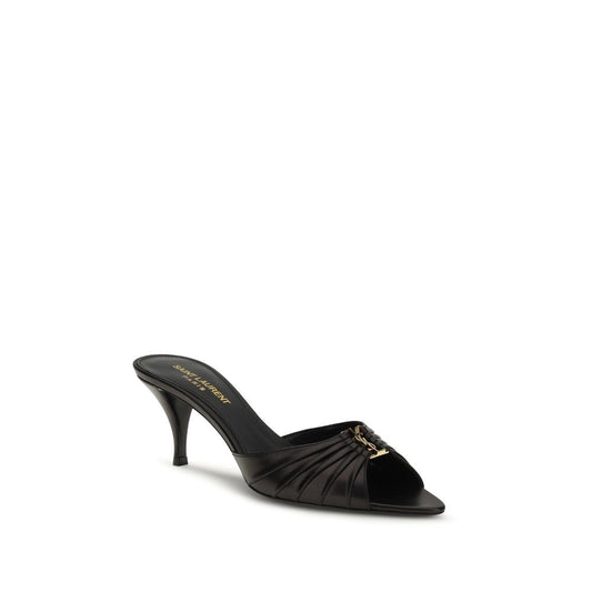 Saint Laurent Black Calf Leather Bos Taurus High Heel Pumps