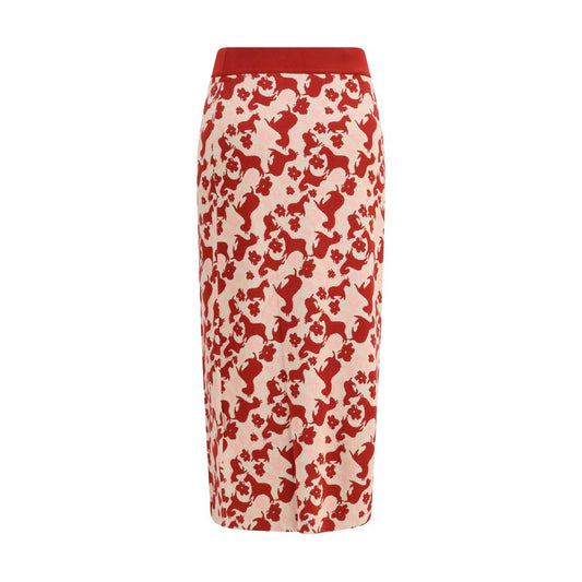 Max Mara Multicolor Viscose Midi Skirt