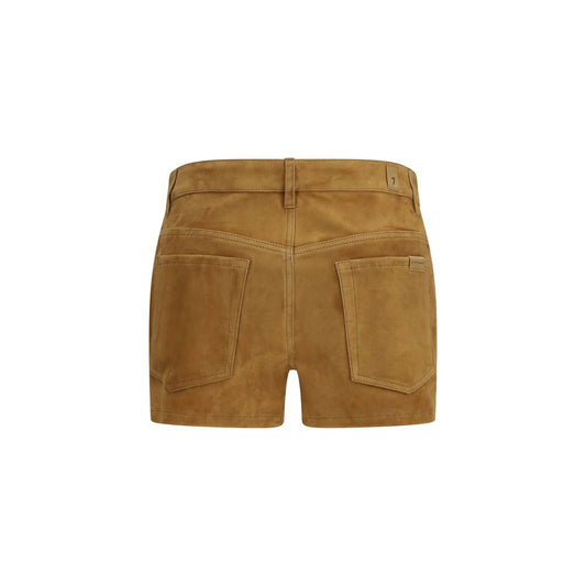 7FOR Beige Camel Hair Bermuda Shorts