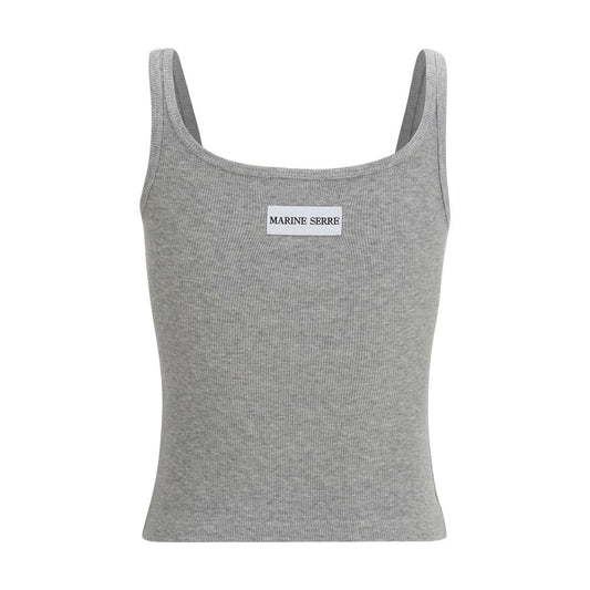 Marine Serre Gray Cotton Tank Tops