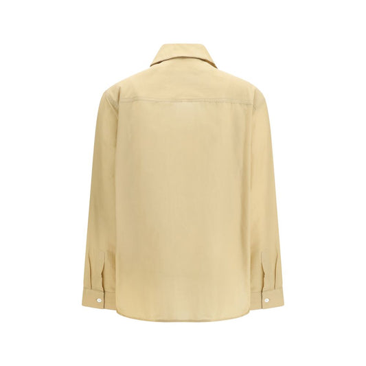 Baziszt Beige Cotton Pattern Shirt