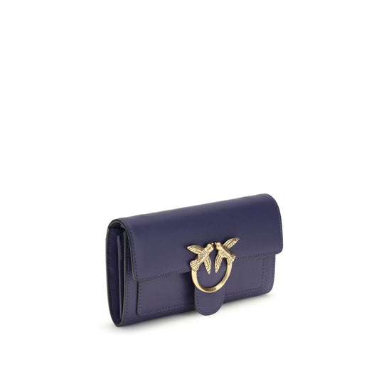 PINKO Blue Calf Leather Bos Taurus Wallet