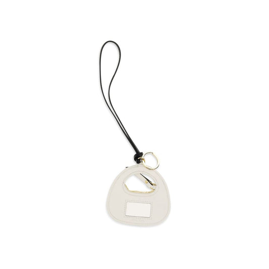Miu Miu White Calf Leather Bos Taurus Keychain