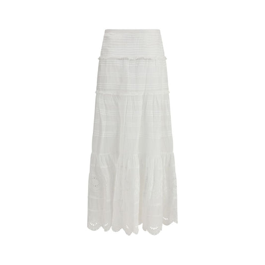 Marant Etoile White Viscose Long Skirt