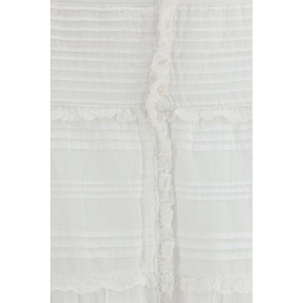 Marant Etoile White Viscose Long Skirt