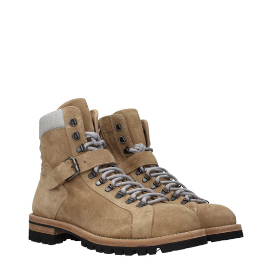 Eleventy Brown Leather Ankle Boots