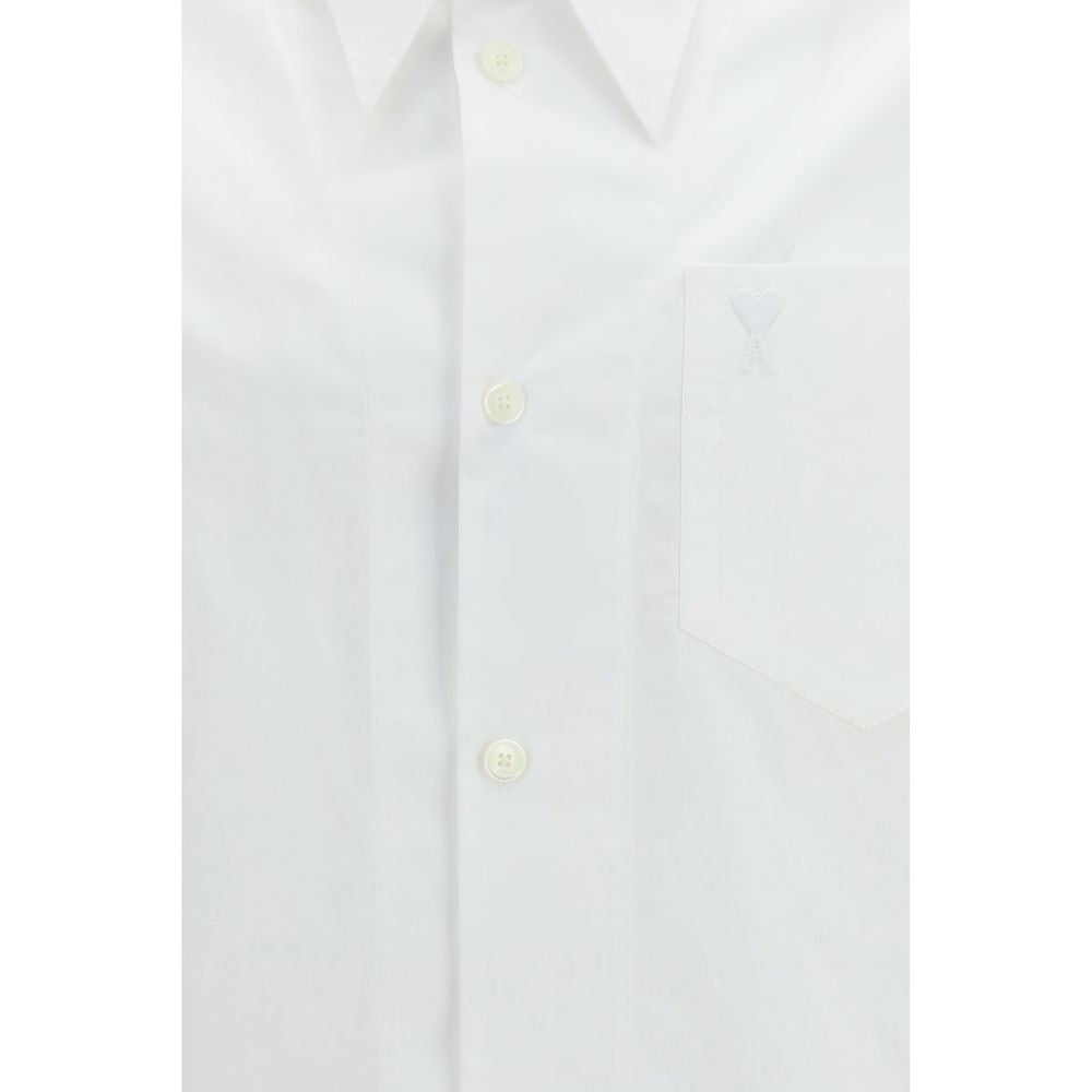Ami Paris White Cotton Shortsleeve Shirt