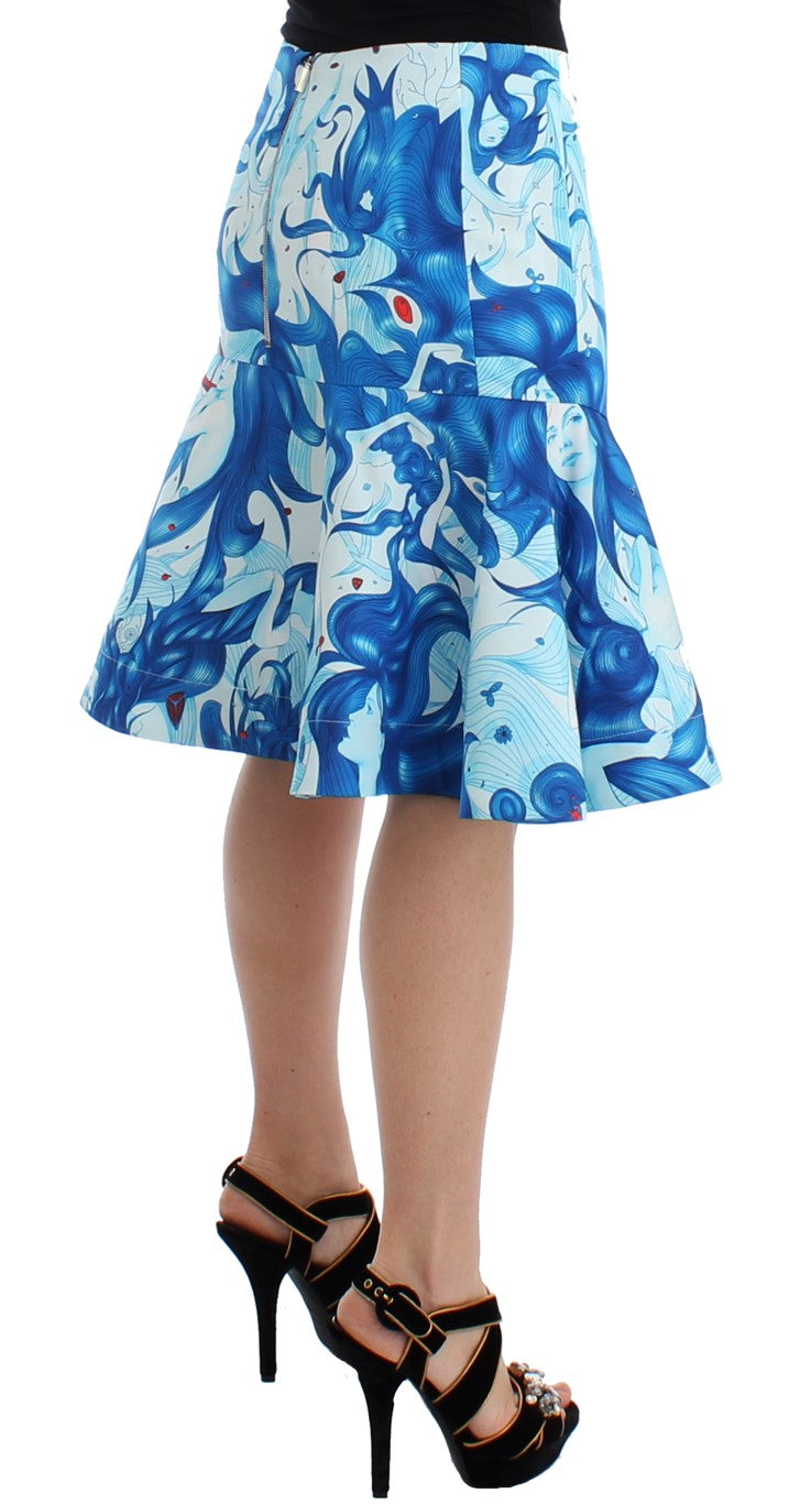 Koonhor Elegant Fresco-Print Knee-Length Skirt