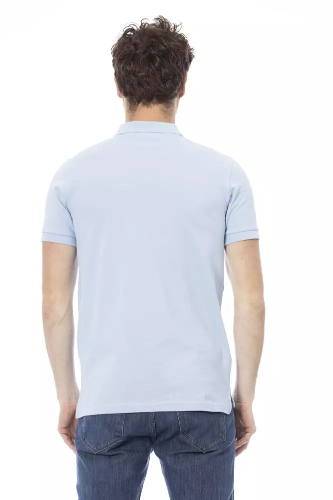 Baldinini Trend Light Blue Cotton Polo Shirt