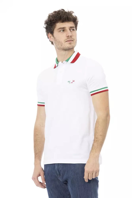 Baldinini Trend White Cotton Polo Shirt
