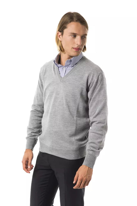 Uominitaliani Gray Wool Sweater