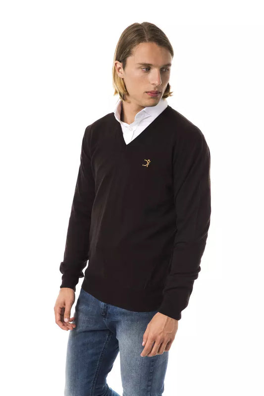 Uominitaliani Brown Merino Wool Sweater