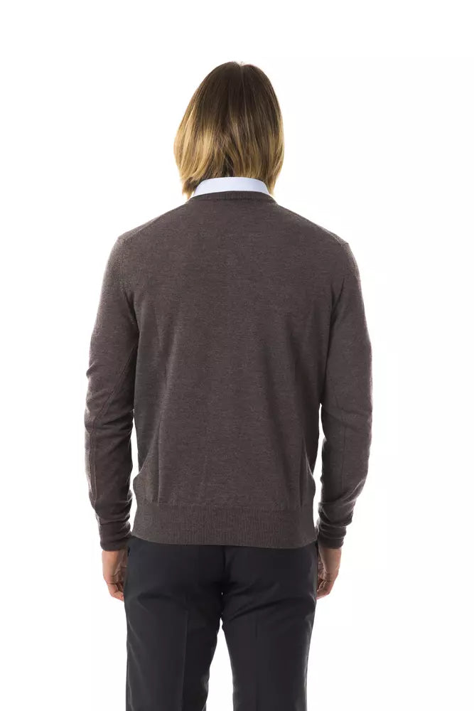 Uominitaliani Gray Merino Wool Sweater