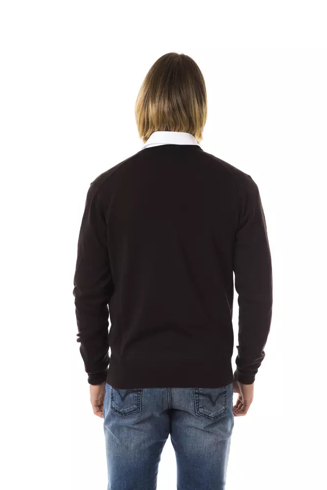 Uominitaliani Brown Merino Wool Sweater