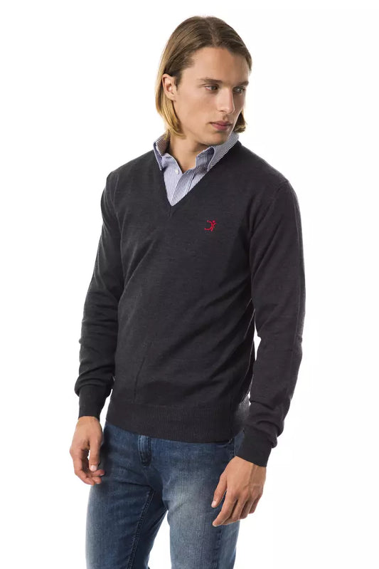 Uominitaliani Gray Merino Wool Sweater