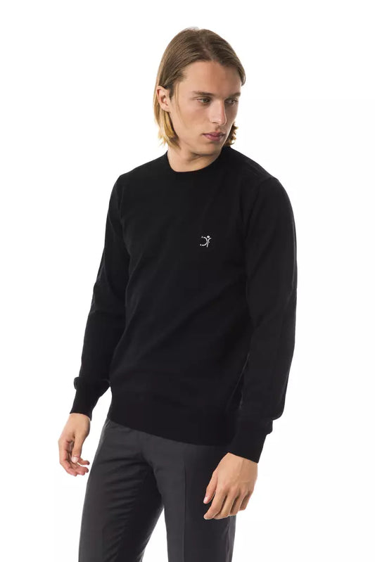Uominitaliani Black Merino Wool Sweater