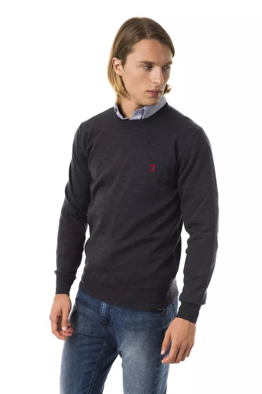 Uominitaliani Gray Merino Wool Sweater