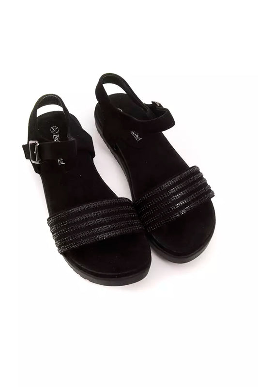 Péché Originel Black Textile Sandal