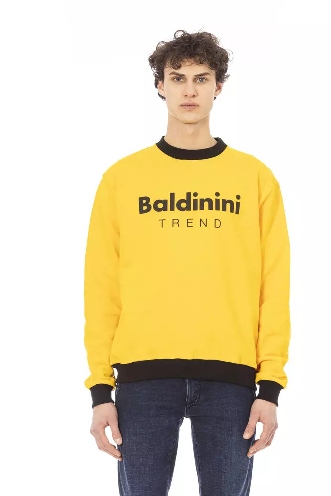 Baldinini Trend Yellow Cotton Men's Sweater Hoodie