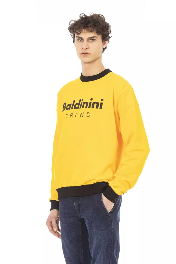 Baldinini Trend Yellow Cotton Men's Sweater Hoodie