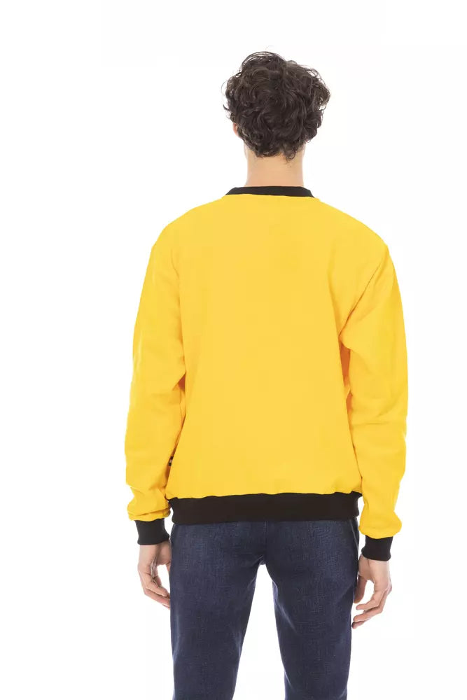 Baldinini Trend Yellow Cotton Men's Sweater Hoodie