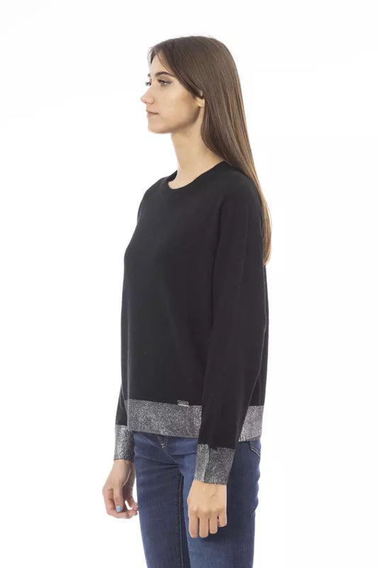 Baldinini Trend Black Wool Sweater