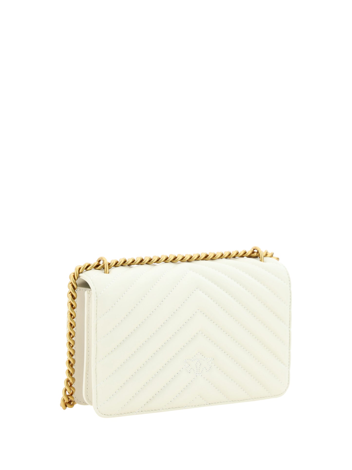 PINKO Elegant White Mini Love Shoulder Bag Womens Shoulder Bag