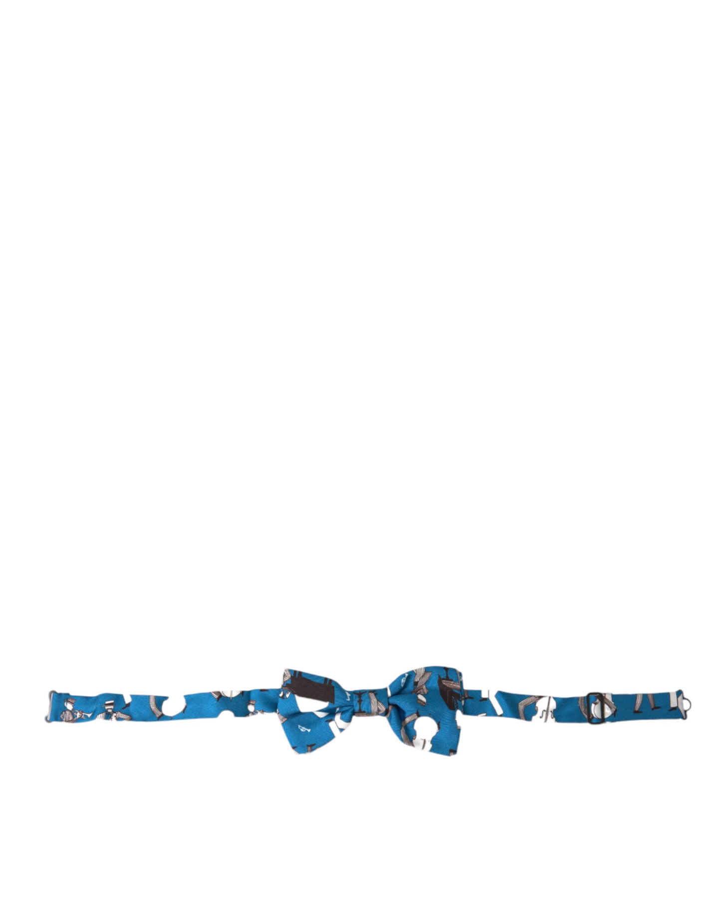 Dolce & Gabbana Elegant Silk Blue Jazz Club Bow Tie Mens