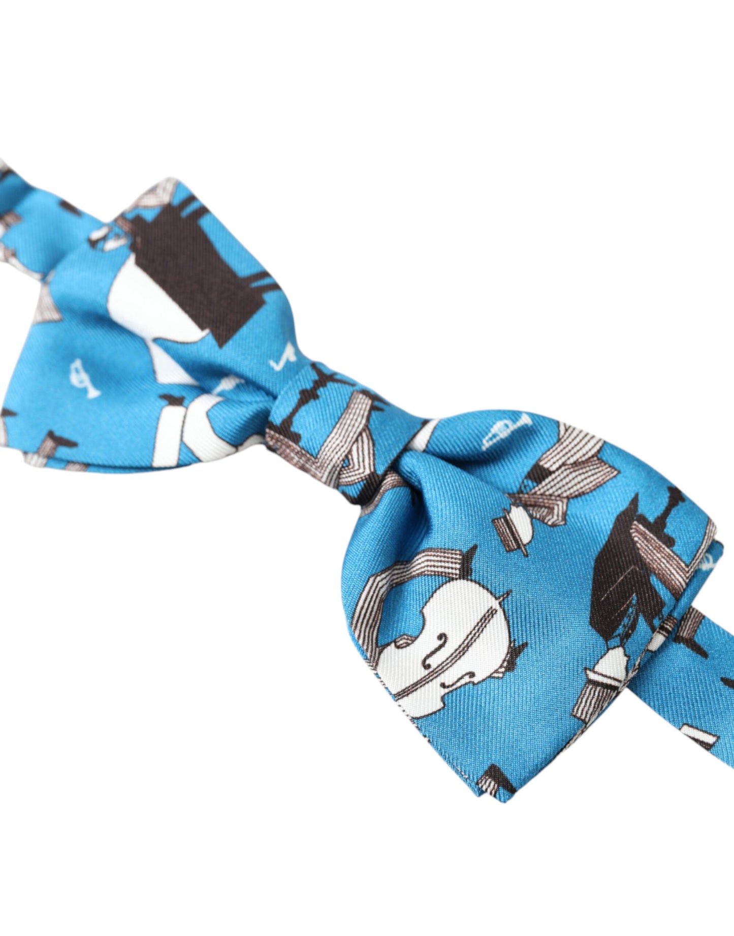 Dolce & Gabbana Elegant Silk Blue Jazz Club Bow Tie Mens