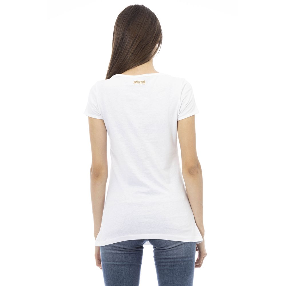 Just Cavalli White Cotton T-Shirt