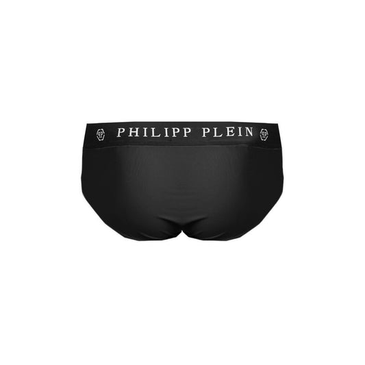 Philipp Plein Black Polyamide Swimwear
