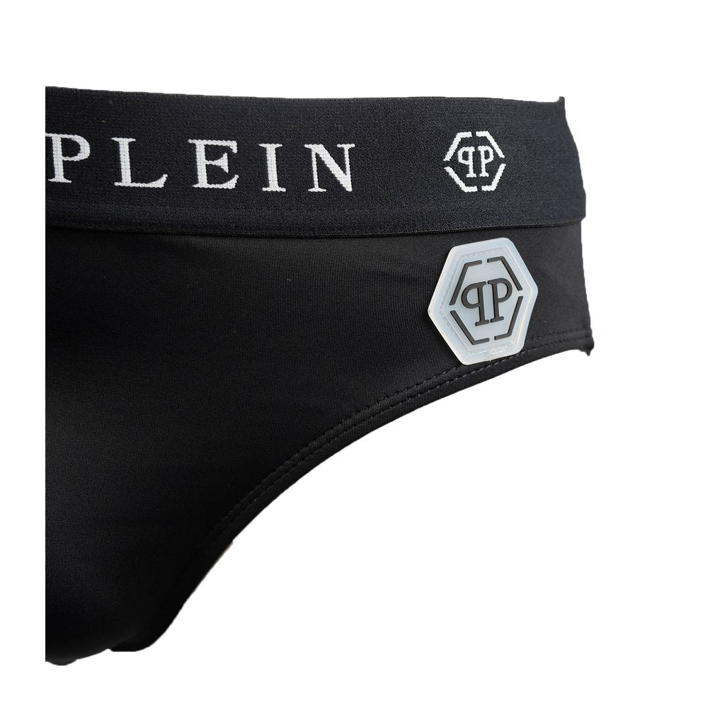 Philipp Plein Black Polyamide Men Swim Brief