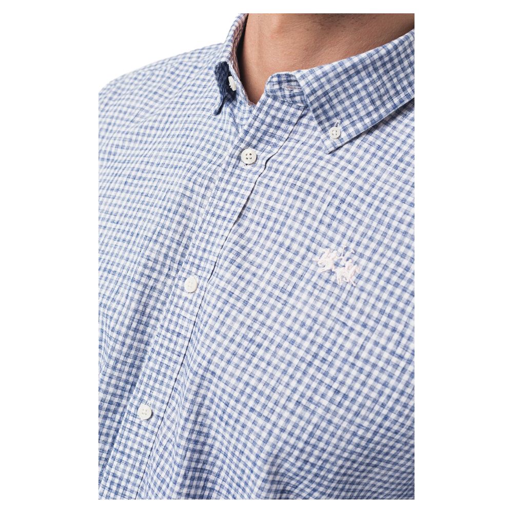La Martina Blue Cotton Shirt